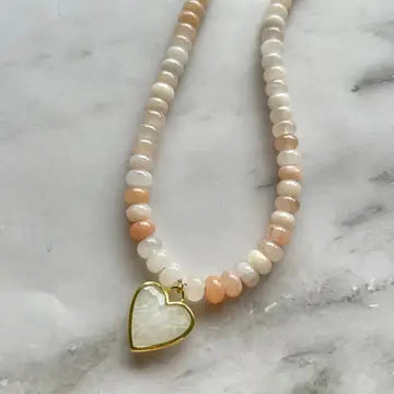 Caia Necklace New Colors Added! : Pink Aventurine with Moonstone